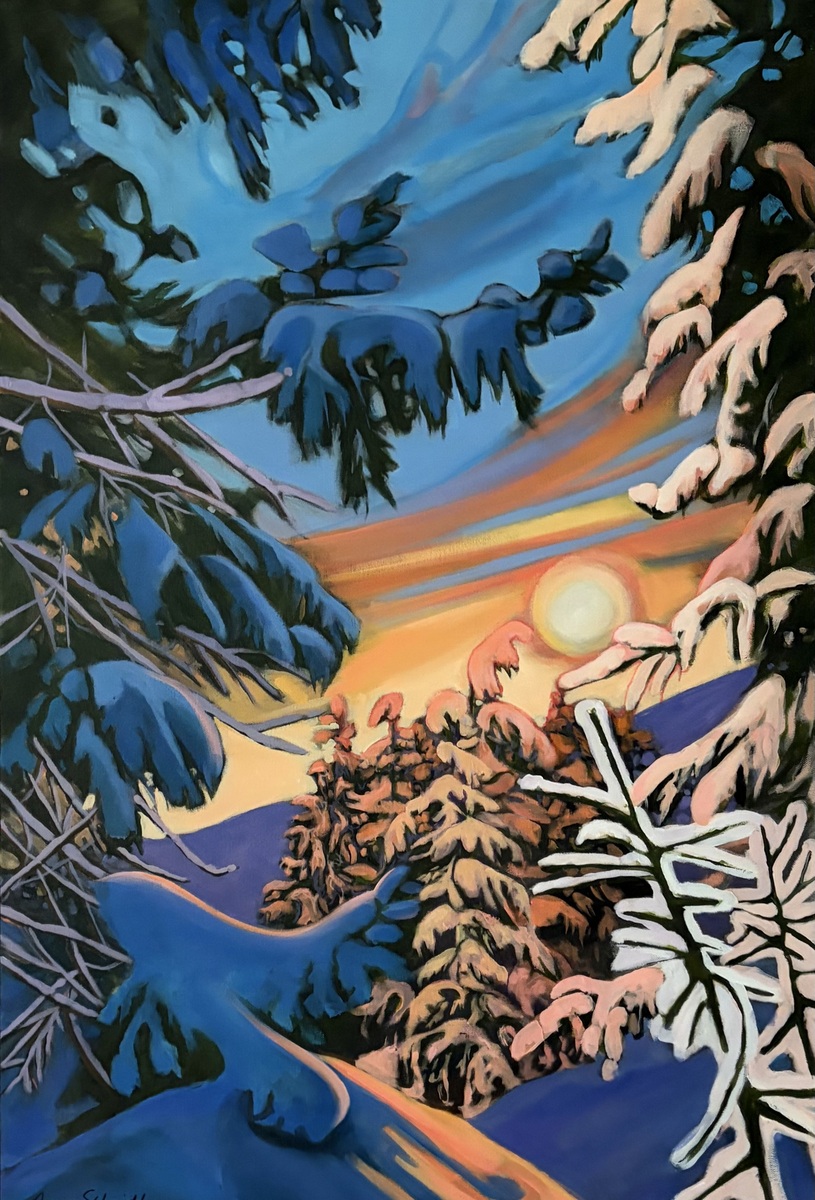 Sunset Through the Pines